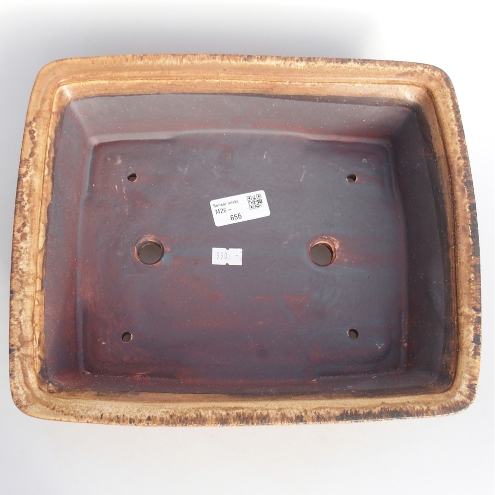 Ciotola per bonsai in ceramica 29,5 x 24,5 x 8 cm, marrone