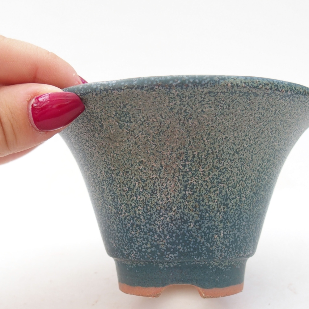 Ciotola bonsai in ceramica 10,5 x 10,5 x 6,5 cm, colore blu