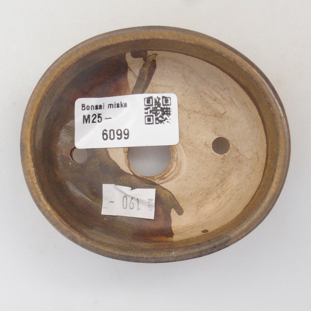 Ciotola per bonsai in ceramica 10 x 8,5 x 4 cm, marrone