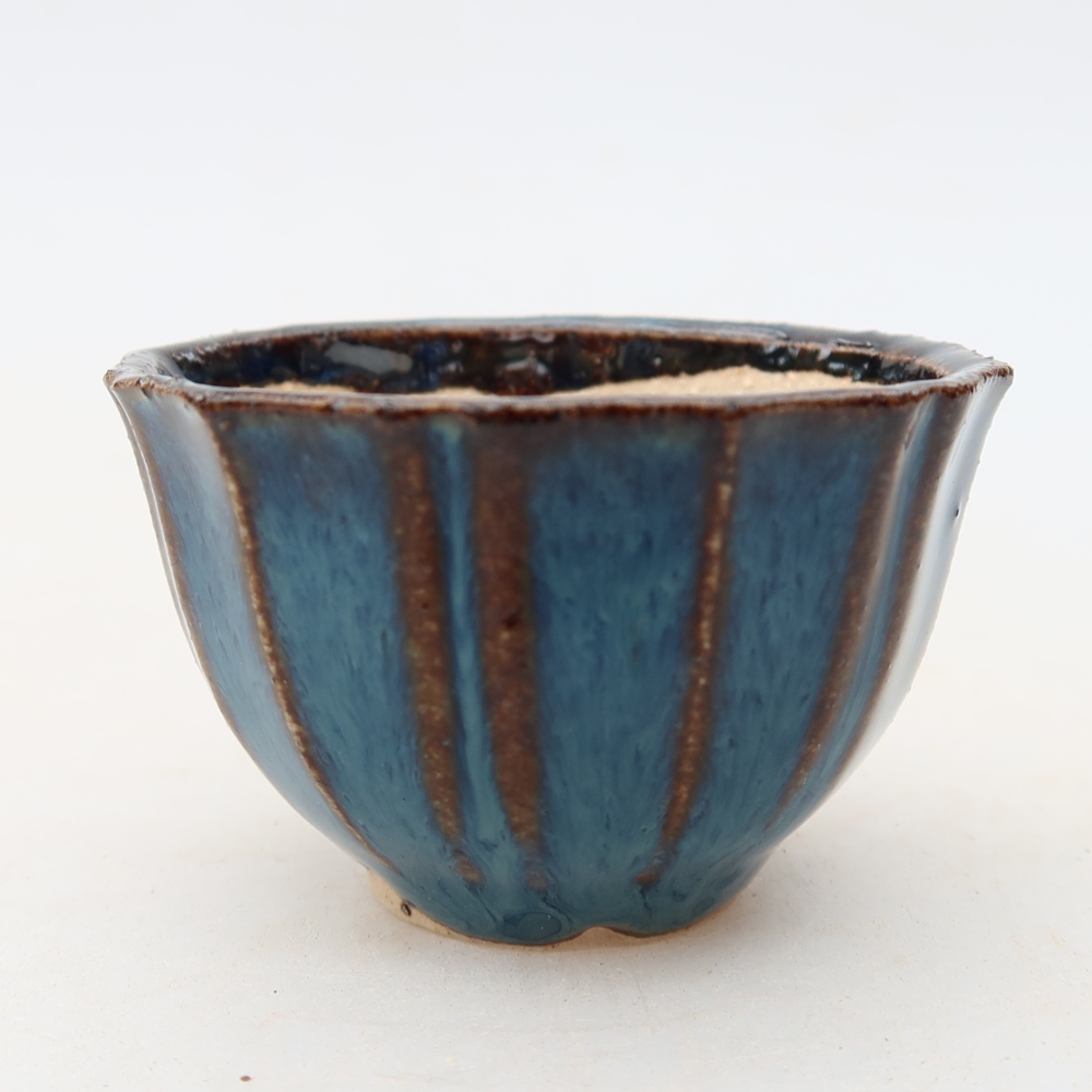 Vaso in ceramica per bonsai 5,5 x 5,5 x 3,5 cm, colore blu