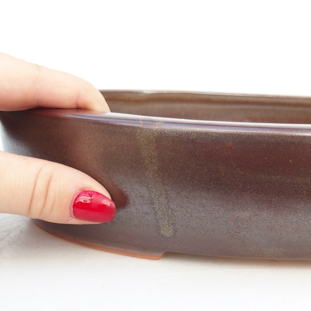 Ciotola bonsai in ceramica 27 x 21 x 5 cm, marrone