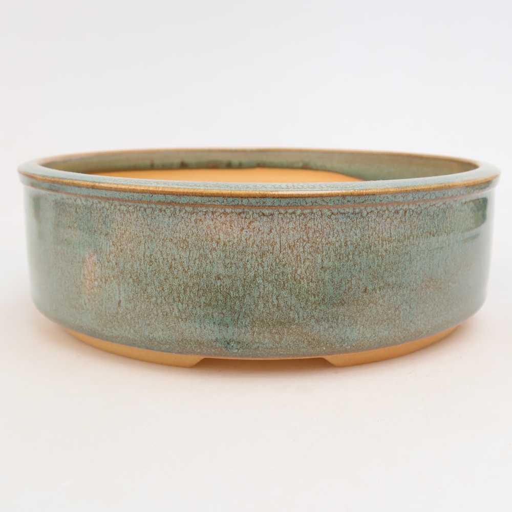 Vaso da bonsai in ceramica 21 x 21 x 6,5 cm, colore verde