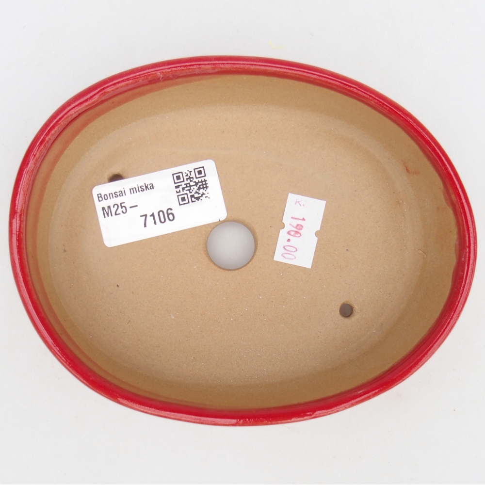 Ciotola bonsai in ceramica 26 x 26 x 8 cm, colore rosso