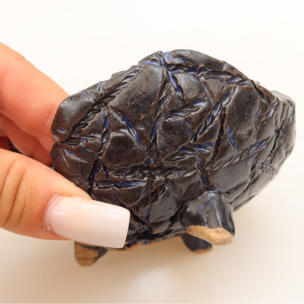 Guscio in ceramica  9,5 x 9,5 x 5 cm, colore blu-nero