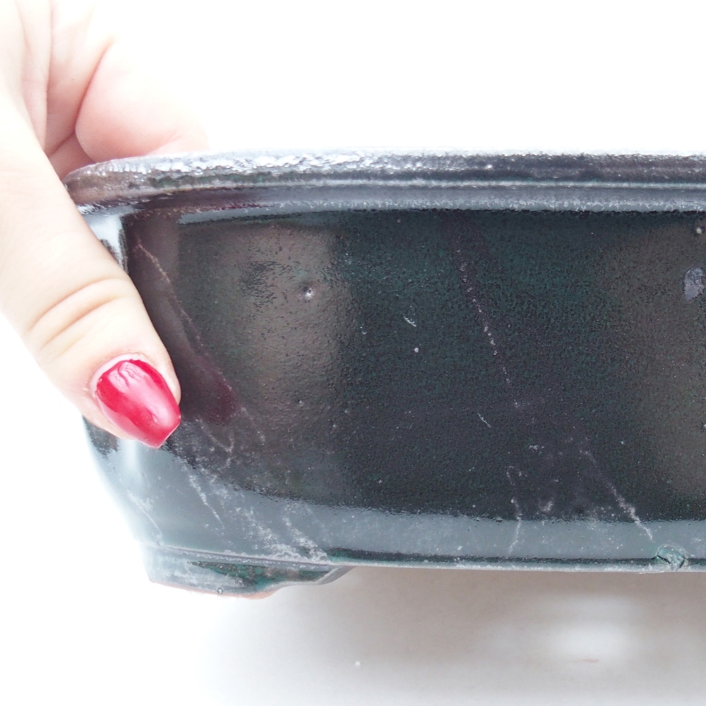 Ciotola bonsai in ceramica 25 x 21 x 7,5 cm, verde