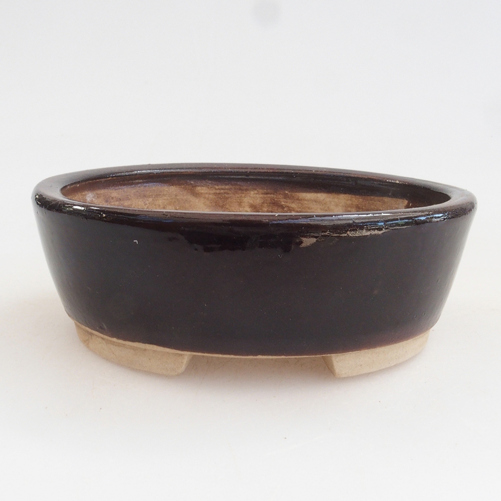 Ciotola per bonsai in ceramica 10 x 8,5 x 4 cm, marrone