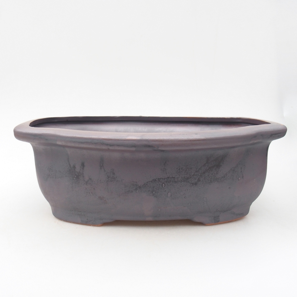 Ciotola bonsai in ceramica 30 x 26 x 10,5 cm, colore metallo