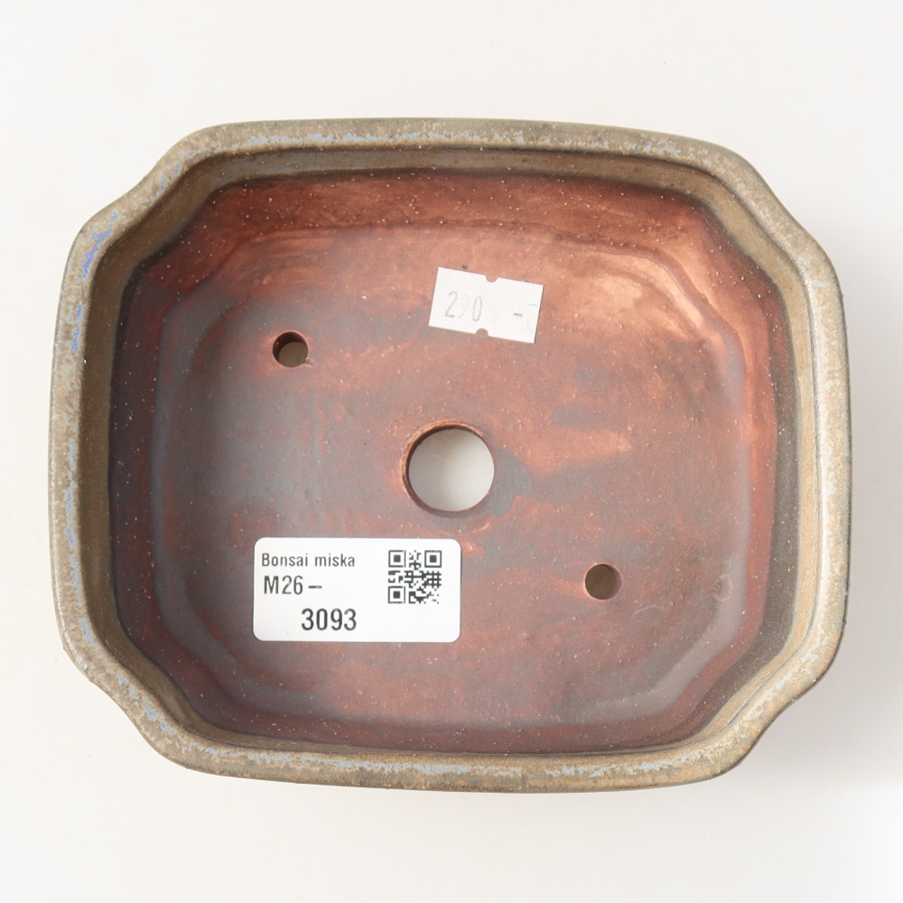 Vaso da bonsai in ceramica 13,5 x 11,5 x 4 cm, colore blu