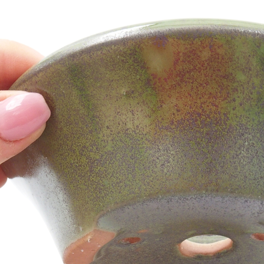 Ciotola bonsai in ceramica 13,5 x 13,5 x 5 cm, verde