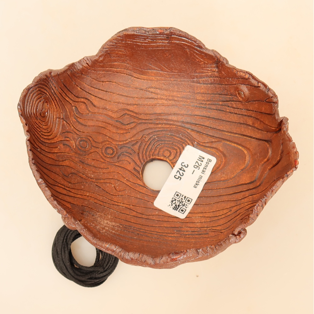 Contenitore in ceramica per Kokedama 13 x 11,5 x 6,5 cm, colore marrone