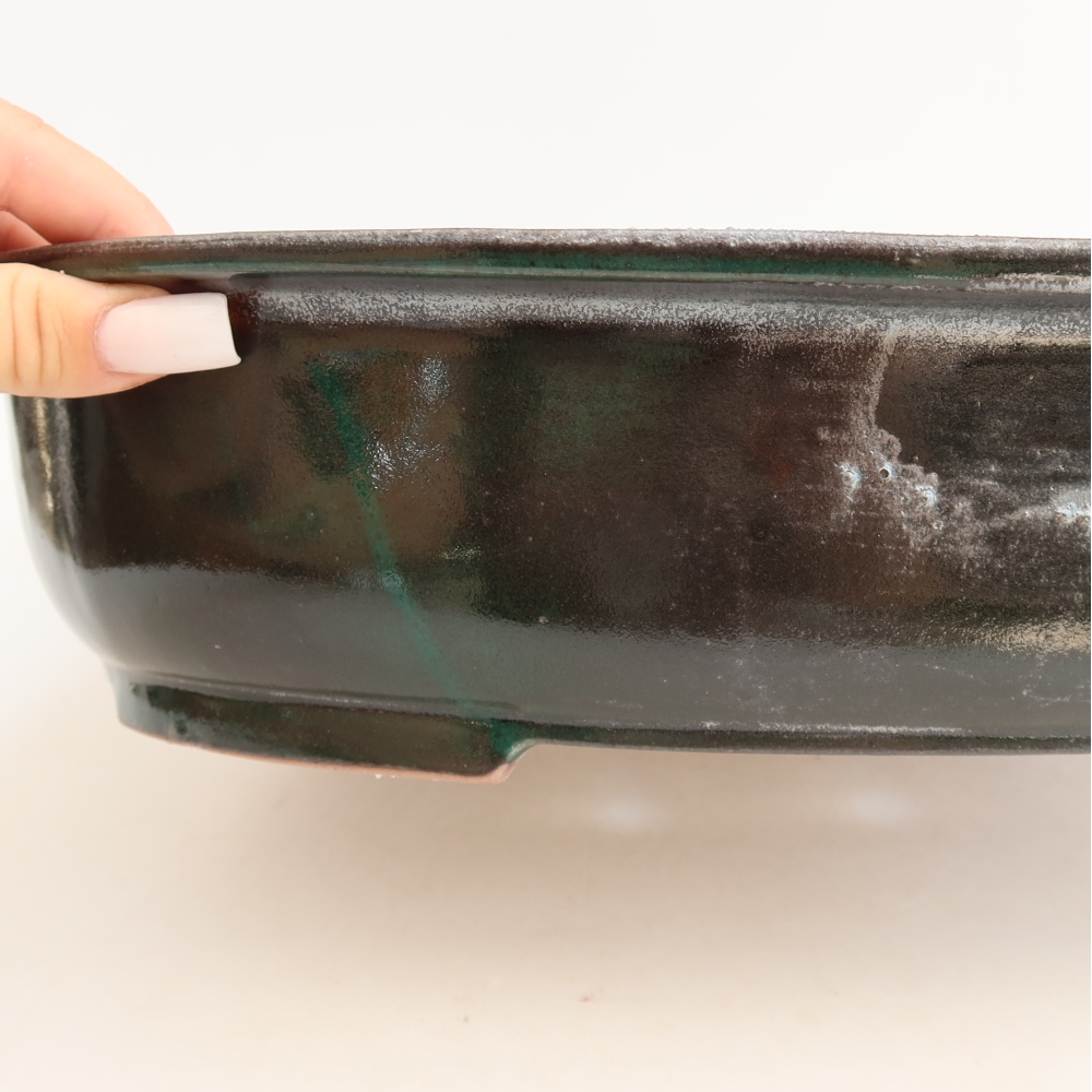 Vaso da bonsai in ceramica 36 x 28,5 x 8,5 cm, colore verde