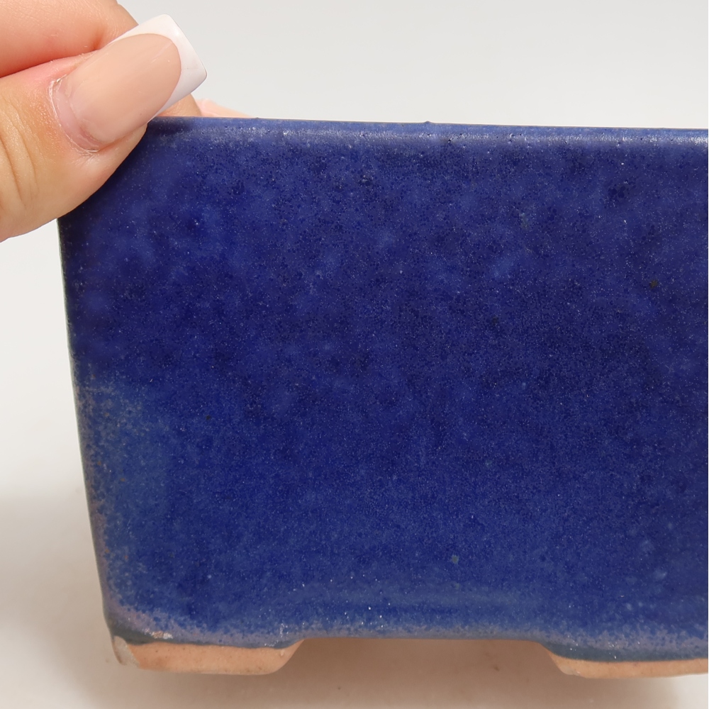 Vaso da bonsai in ceramica 11 x 11 x 8,5 cm, colore blu