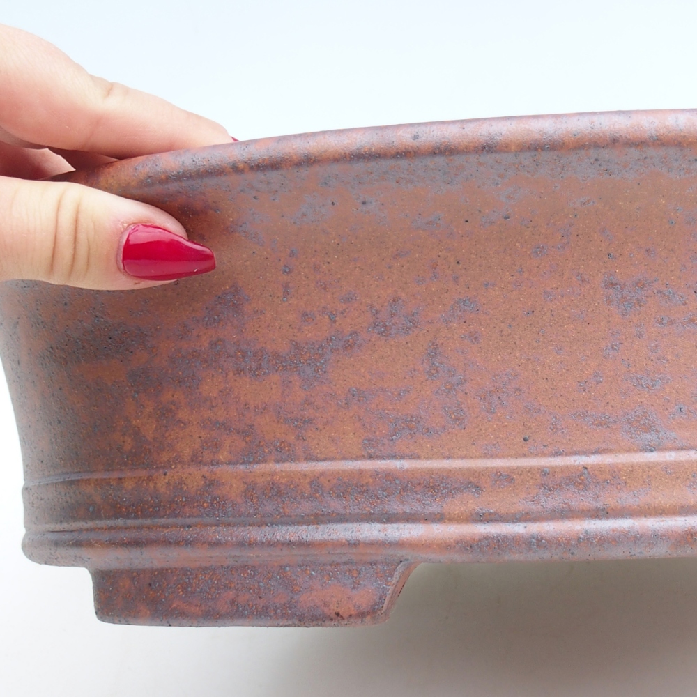 Ciotola bonsai in ceramica 36,5 x 28,5 x 9 cm, colore metallo