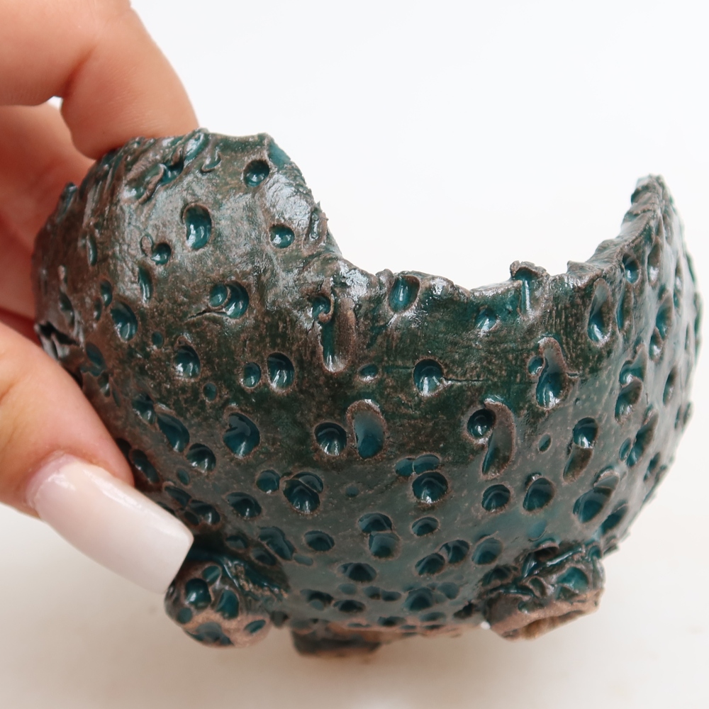 Guscio in ceramica  10 x 10 x 6,5 cm, colore verde