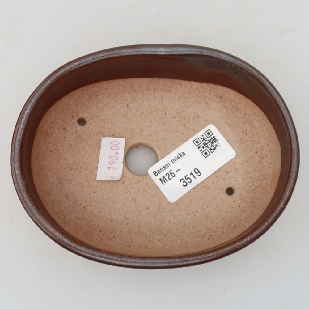 Ciotola per bonsai in ceramica 13 x 10 x 3,5 cm, marrone