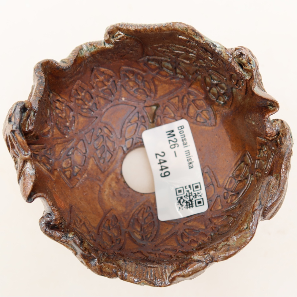Guscio in ceramica  8,5 x 8,5 x 7 cm, colore verde-marrone