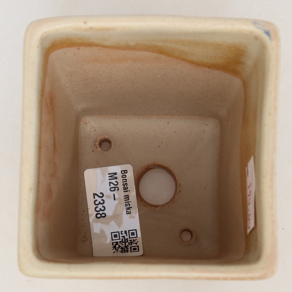 Vaso da bonsai in ceramica 7,5 x 7,5 x 10 cm, colore beige