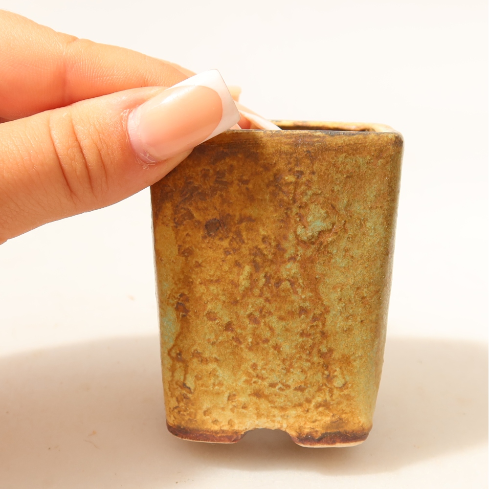Ciotola bonsai in ceramica 5 x 5 x 6,5 cm, verde