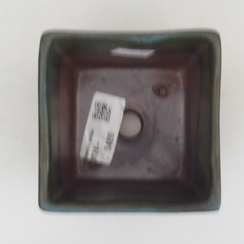 Ciotola bonsai in ceramica 8,5 x 8,5 x 8,5 cm, colore blu