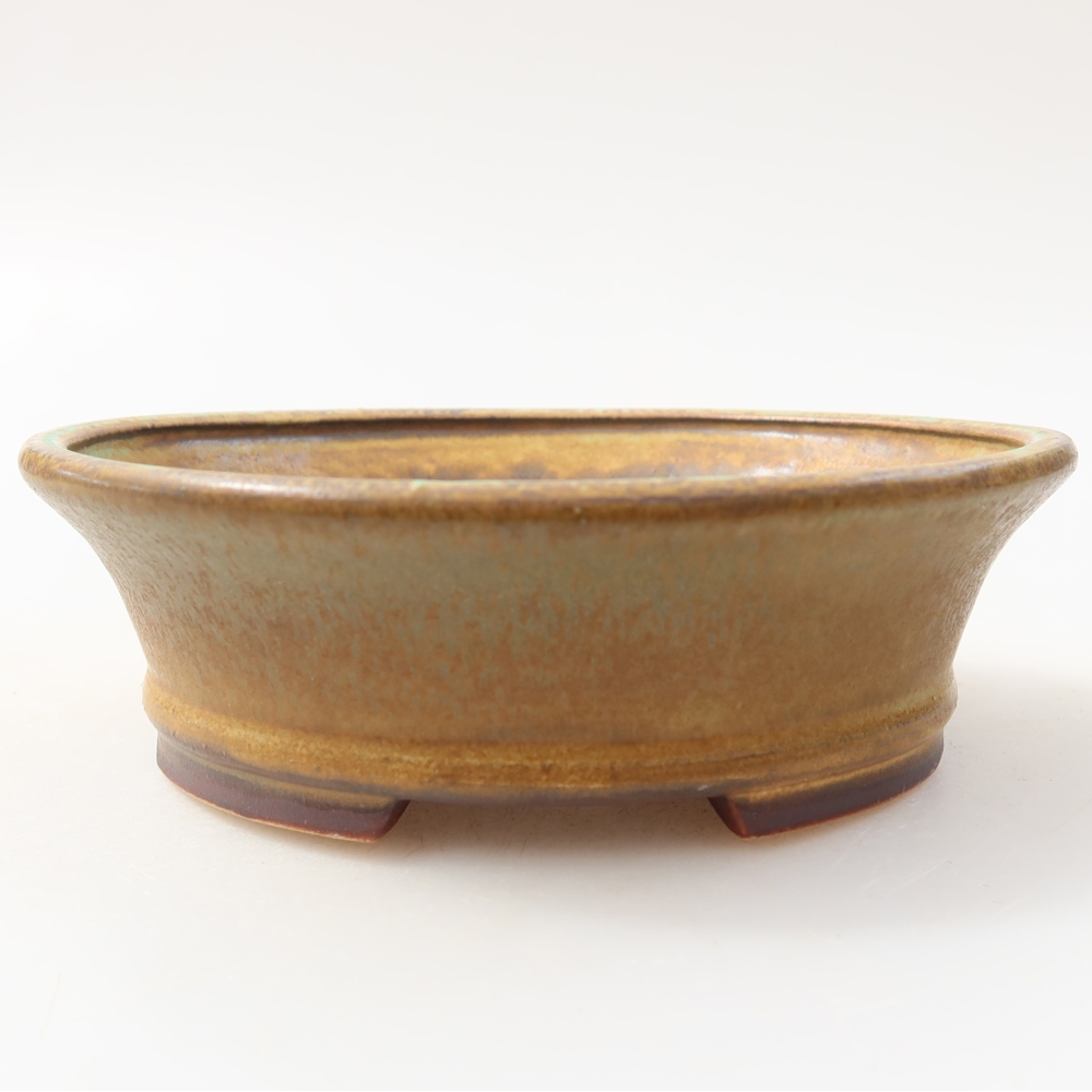 Vaso da bonsai in ceramica 12,5 x 11,5 x 4 cm, colore verde