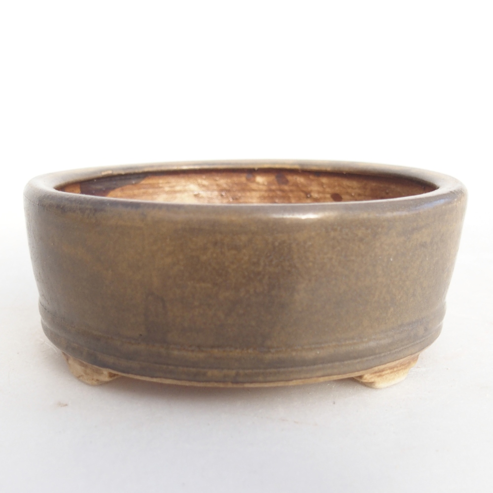 Ciotola per bonsai in ceramica 9 x 9 x 3,5 cm, marrone