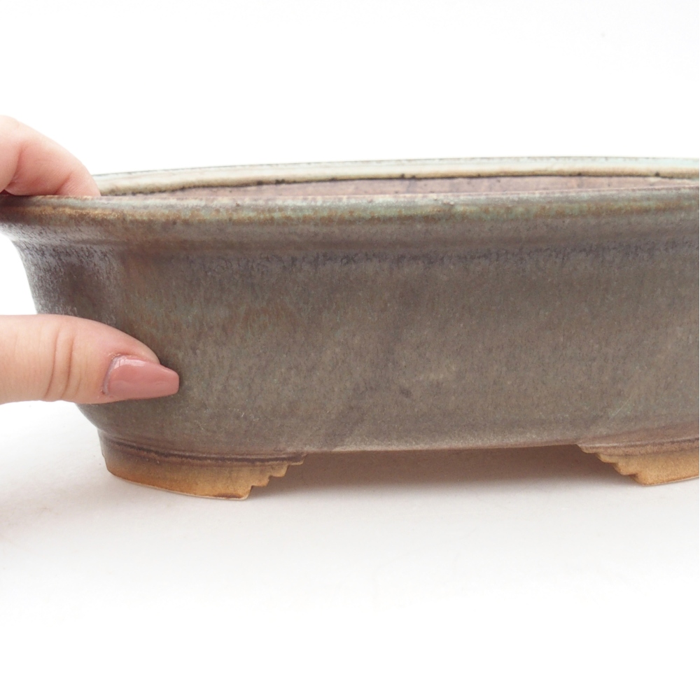 Ciotola bonsai in ceramica 25 x 21,5 x 7,5 cm, verde