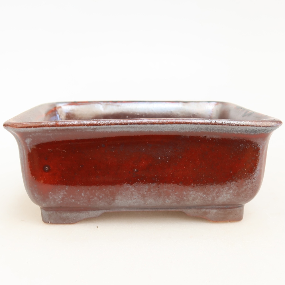 Vaso da bonsai in ceramica 12 x 10 x 5 cm, colore rosso