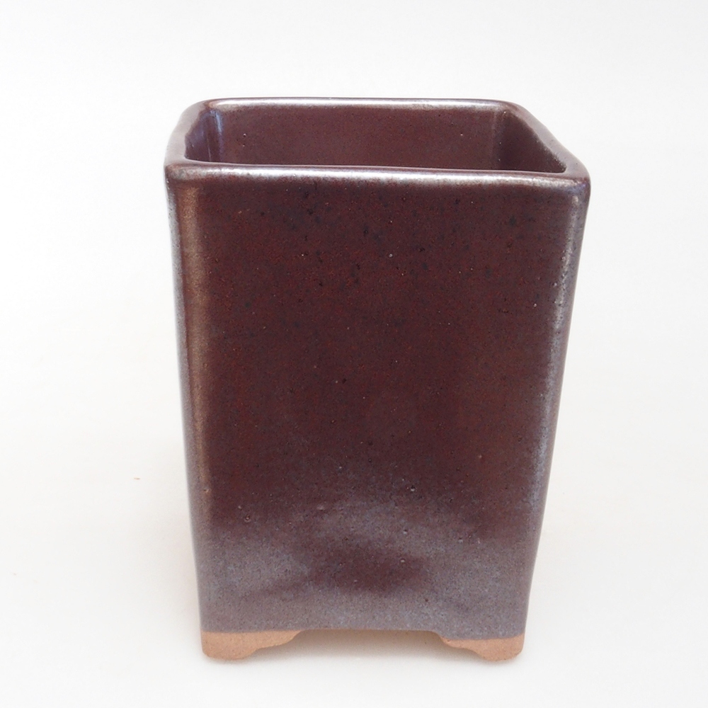 Ciotola per bonsai in ceramica 8,5 x 8,5 x 11 cm, marrone
