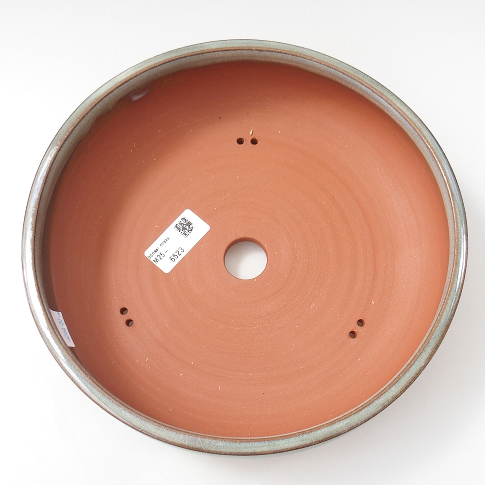 Ciotola per bonsai in ceramica 24,5 x 24,5 x 6,5 cm, verde