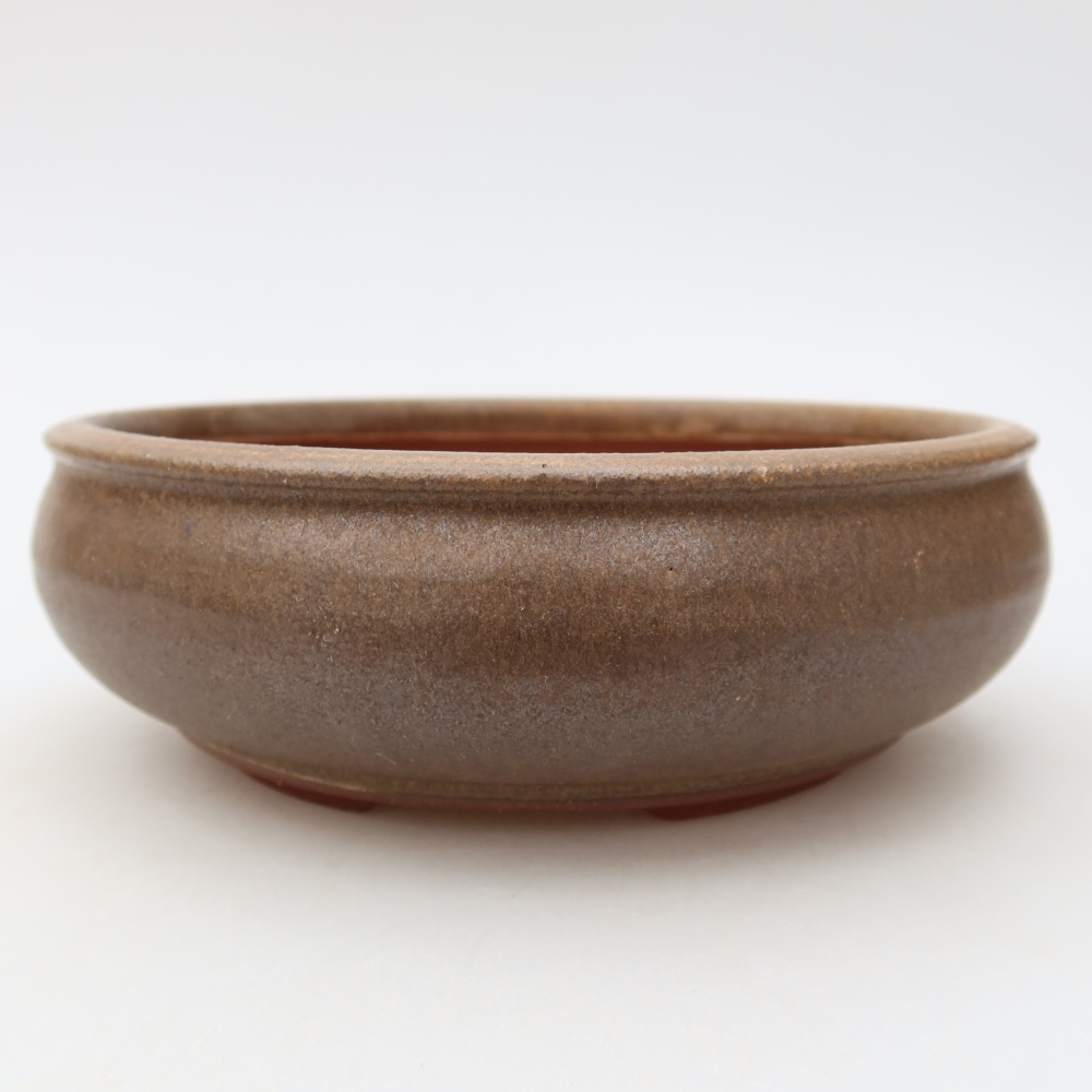 Ciotola per bonsai in ceramica 16,5 x 16,5 x 5,5 cm, marrone