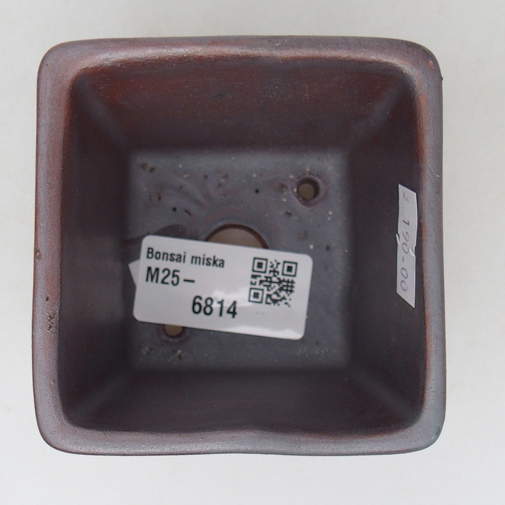 Ciotola bonsai in ceramica 7,5 x 7,5 x 7 cm, colore metallo