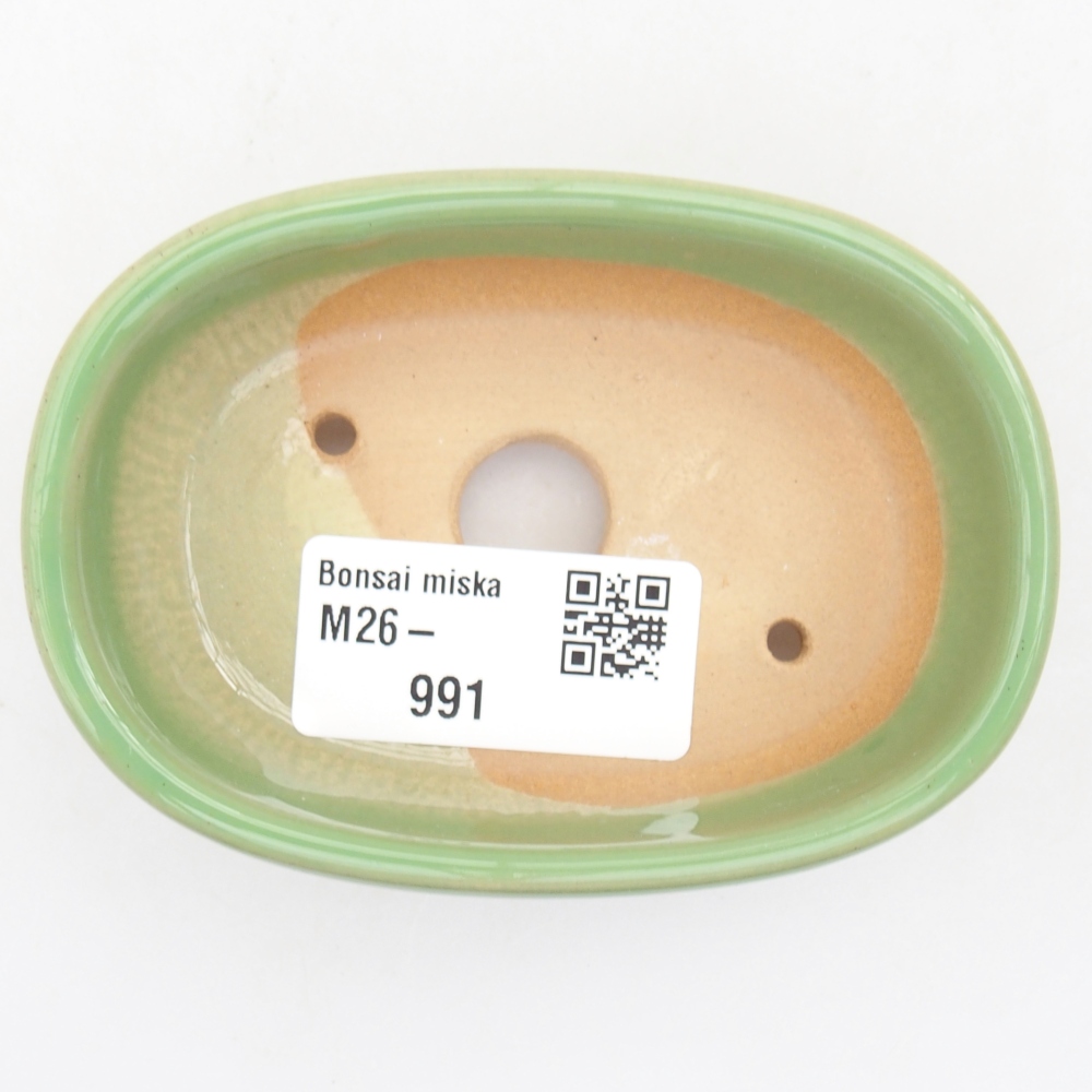 Ciotola per bonsai in ceramica 9 x 6,5 x 3 cm, verde