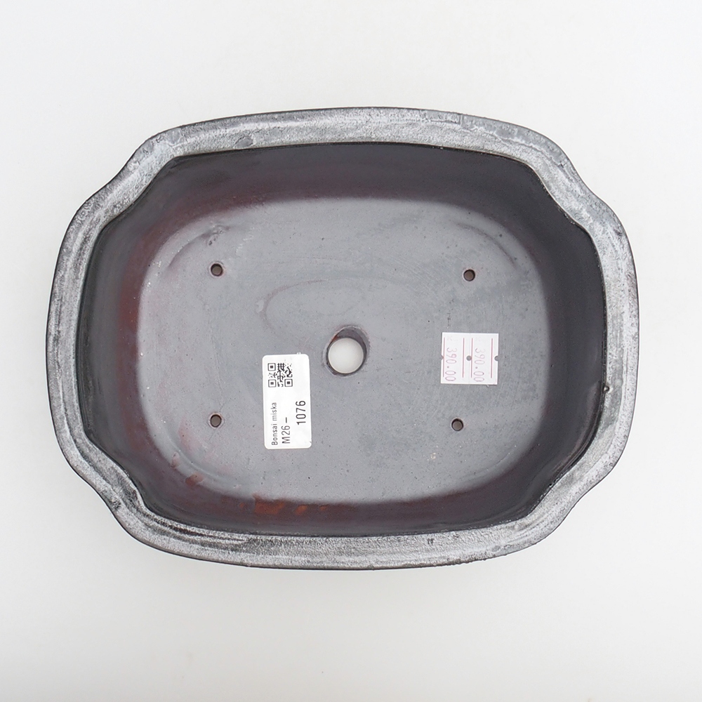 Ciotola bonsai in ceramica 22 x 16,5 x 7 cm, colore metallo