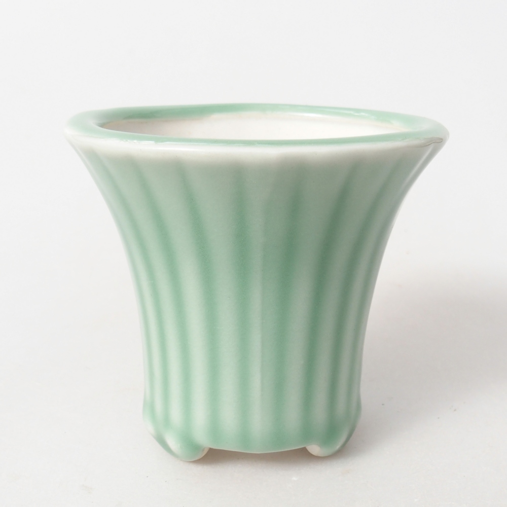 Ciotola per bonsai in ceramica 9 x 9 x 8 cm, verde