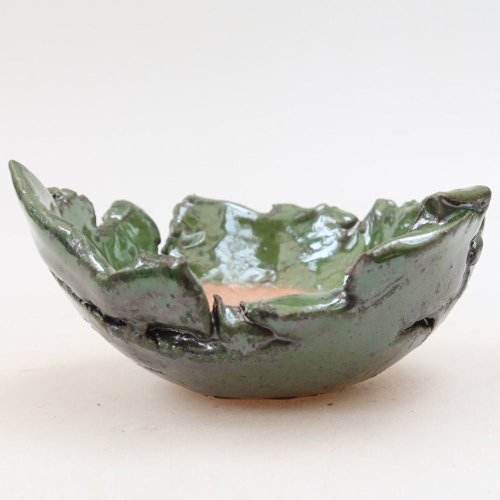 Guscio in ceramica  11 x 10,5 x 5,5 cm, colore verde