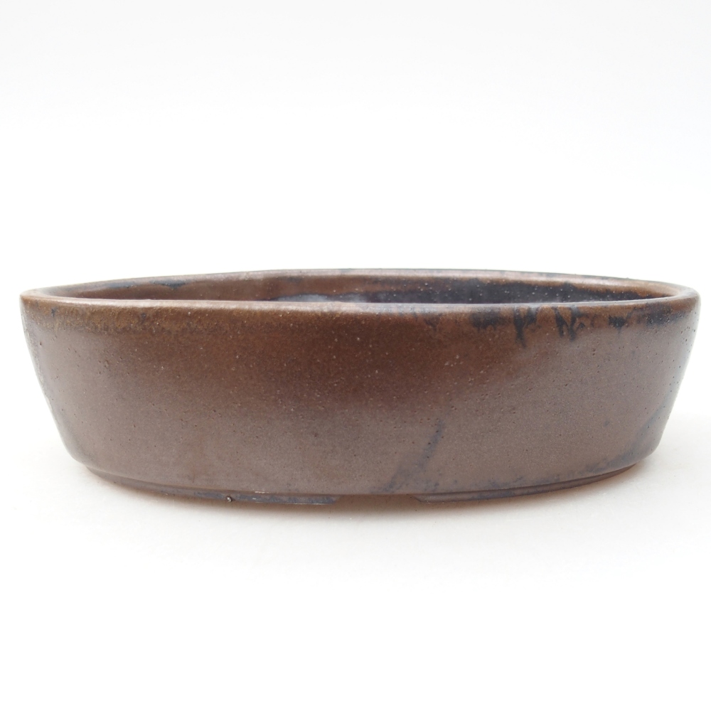 Ciotola per bonsai in ceramica 16,5 x 11,5 x 4,5 cm, marrone