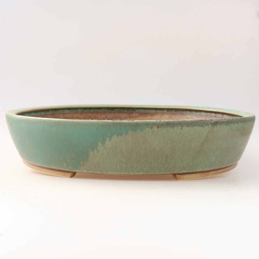 Vaso da bonsai in ceramica 32 x 27,5 x 6,5 cm, colore verde