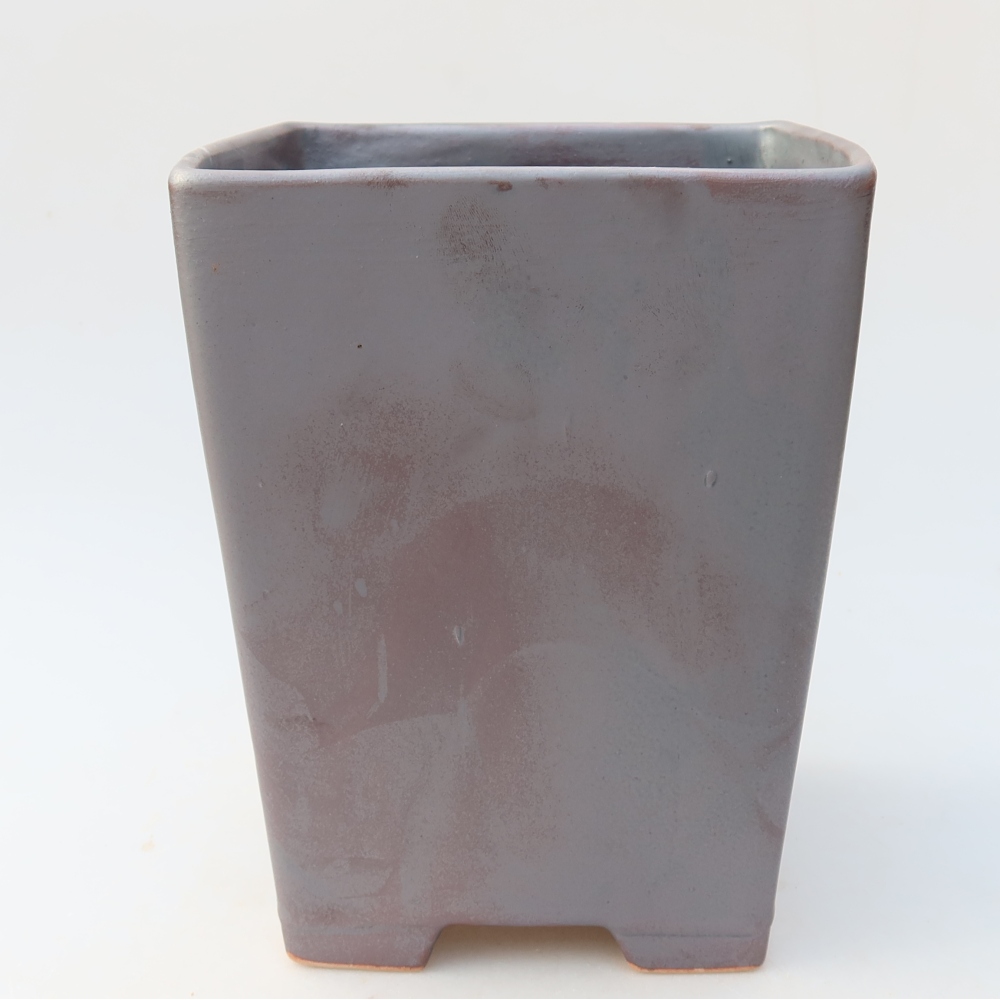 Ciotola bonsai in ceramica 15 x 15 x 19,5 cm, colore metallo