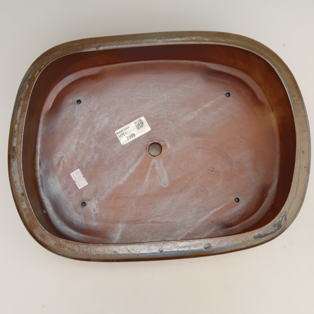 Ciotola per bonsai in ceramica 31,5 x 24 x 8 cm, marrone
