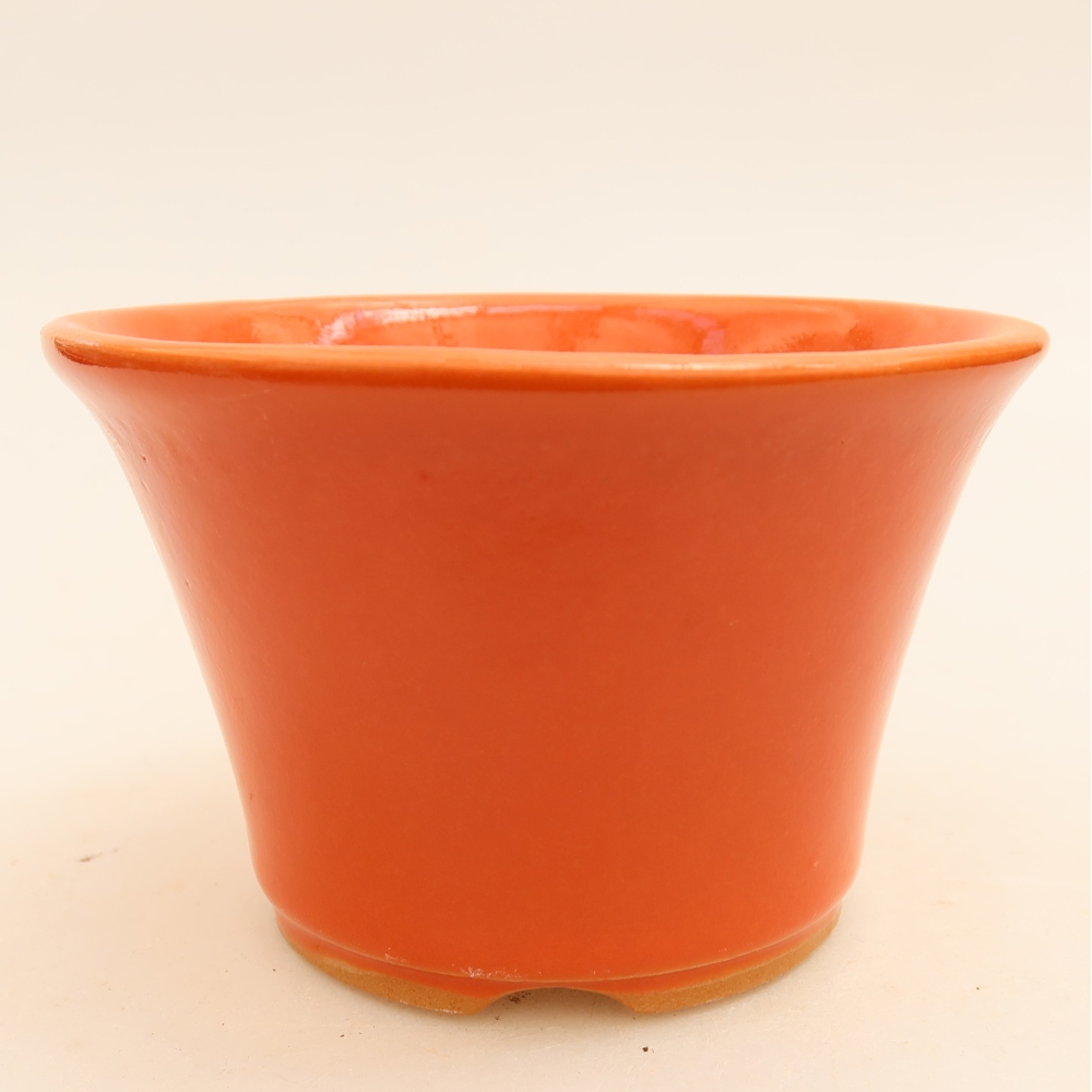 Vaso da bonsai in ceramica 11 x 11 x 7 cm, colore arancione
