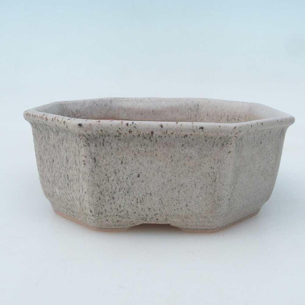 Ciotola bonsai + piattino H13 - 12,5x12,5 x4,5 cm - beige