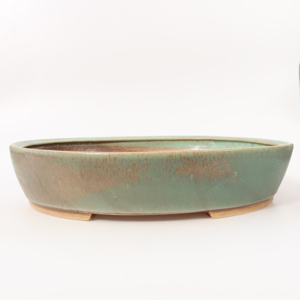 Ciotola per bonsai in ceramica 31,5 x 27,5 x 6 cm, verde