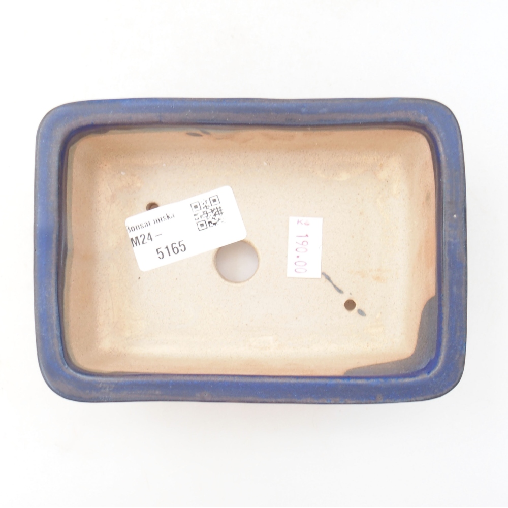 Ciotola bonsai in ceramica 13,5 x 9,5 x 4,5 cm, colore blu