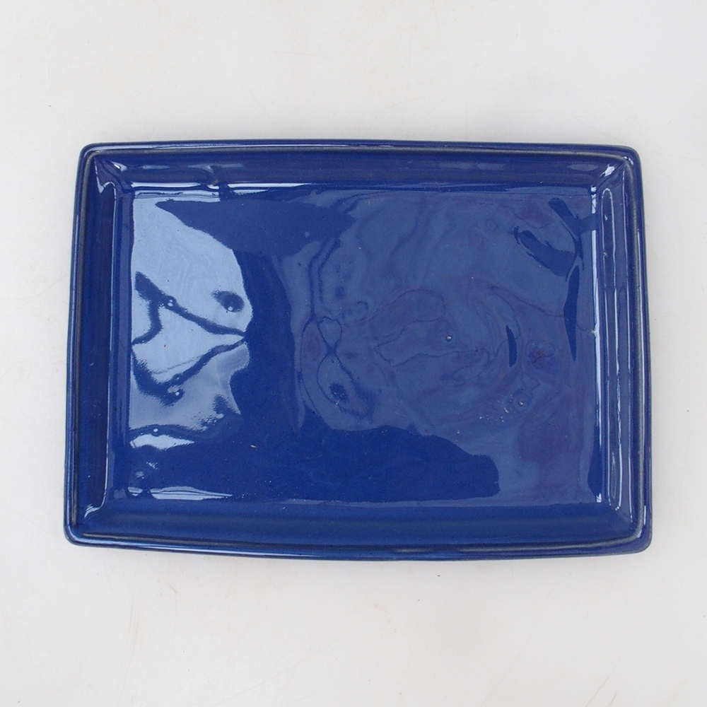Piattino bonsai rettangolo 19,5 x 14 x 1,5 cm - blu