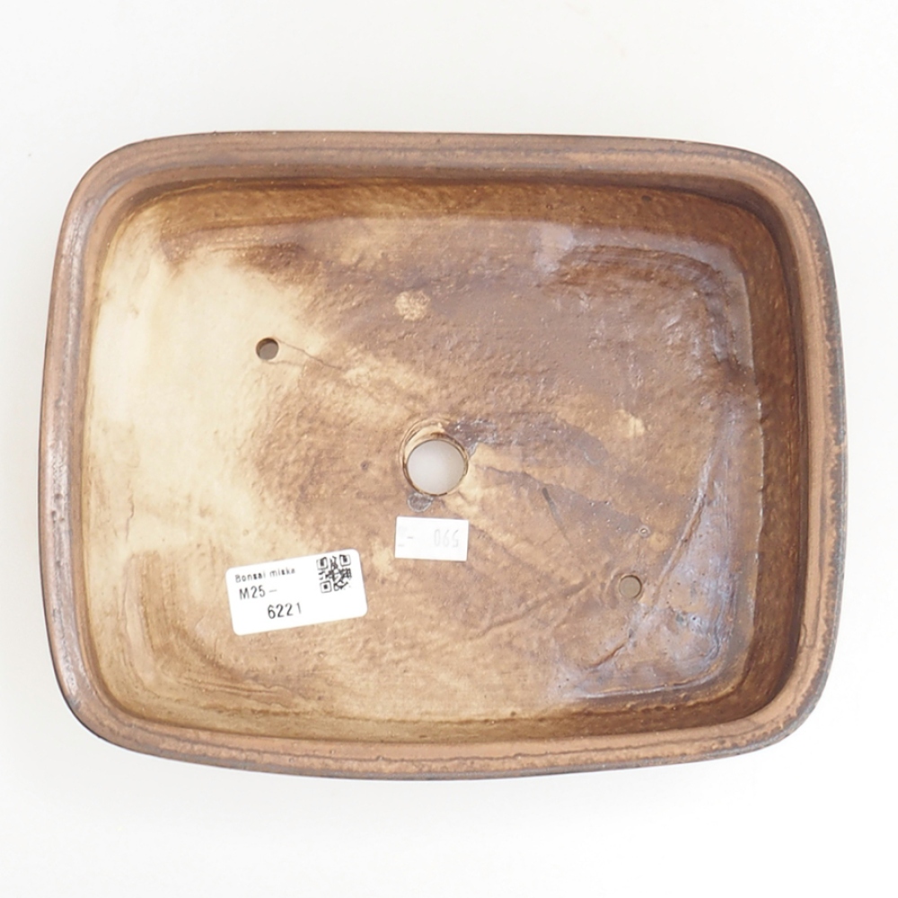 Ciotola per bonsai in ceramica 21,5 x 17,5 x 5,5 cm, marrone