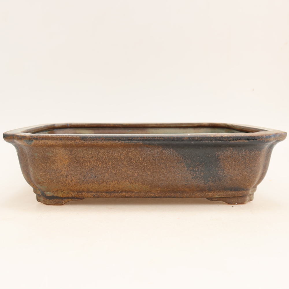 Vaso da bonsai in ceramica 27,5 x 21,5 x 7 cm, colore marrone