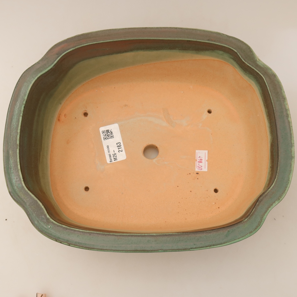 Vaso da bonsai in ceramica 24,5 x 21 x 7,5 cm, colore verde