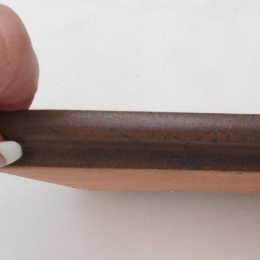 Sottovaso bonsai rettangolo 19,5 x 14 x 1,5 cm - marrone