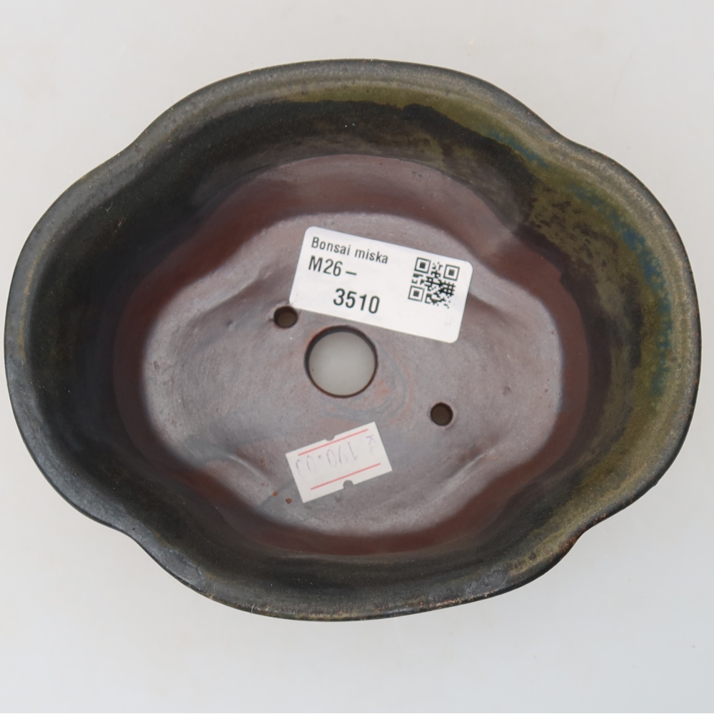 Vaso da bonsai in ceramica 13,5 x 11 x 6 cm, colore marrone