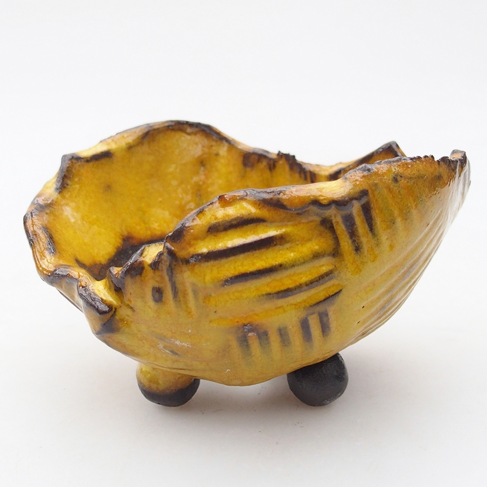 Conchiglia in ceramica 9 x 8 x 5,5 cm , giallo